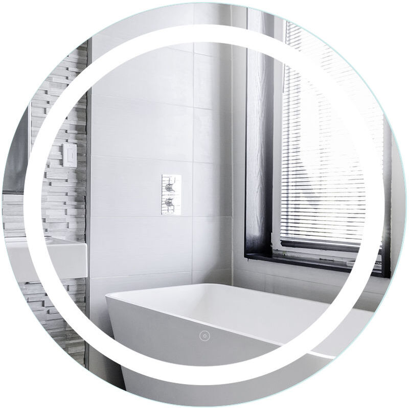 OOBEST Specchio per Il Trucco, Bagno a Specchio Rotondo con Illuminazione a OOBEST Specchio per Il Trucco, Bagno a Specchio Rotondo con Illuminazione a