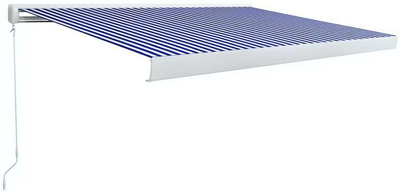 HOMMOO Tenda a Cassonetto Manuale 350x250 cm Blu e Bianca VD39635 - Hommoo HOMMOO Tenda a Cassonetto Manuale 350x250 cm Blu e Bianca VD39635 - Hommoo