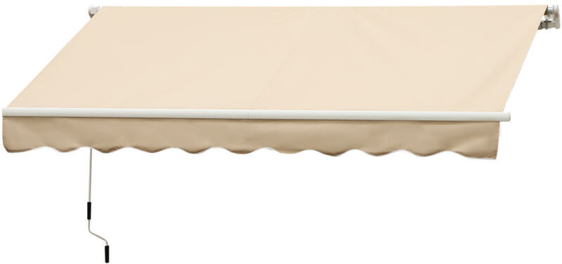 Outsunny Tenda da Sole Avvolgibile da Esterno Impermeabile in Alluminio, Beige,