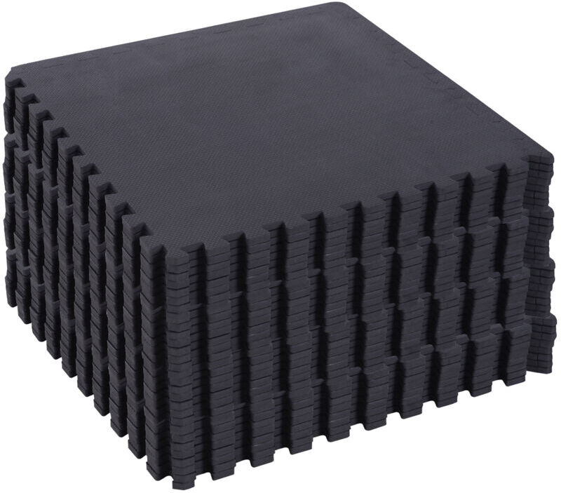 Homcom Tappeto Puzzle 32 Pezzi 63x63 cm in EVA Morbido Nero Homcom Tappeto Puzzle 32 Pezzi 63x63 cm in EVA Morbido Nero