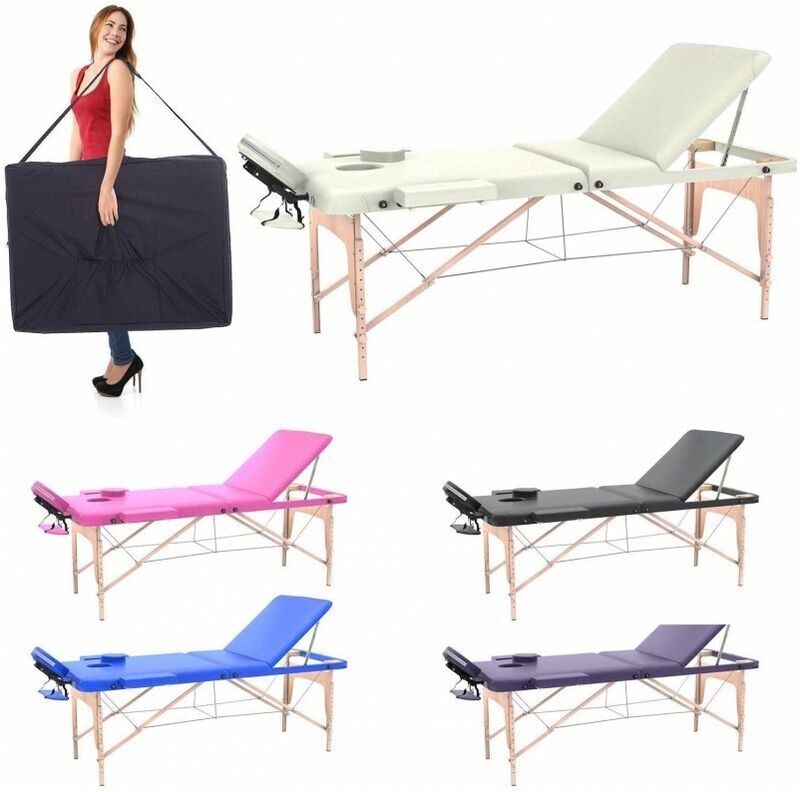 FENIXSHOP24 Lettino Massaggio Professionale 3 Zone In Legno, 195X70 Cm XXL FENIXSHOP24 Lettino Massaggio Professionale 3 Zone In Legno, 195X70 Cm XXL