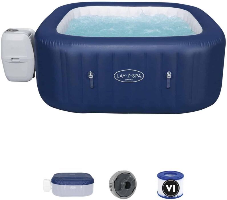 BESTWAY Piscina Idromassaggio Lay-Z-Spa Hawaii Per 4-6 persone Quadrata BESTWAY Piscina Idromassaggio Lay-Z-Spa Hawaii Per 4-6 persone Quadrata