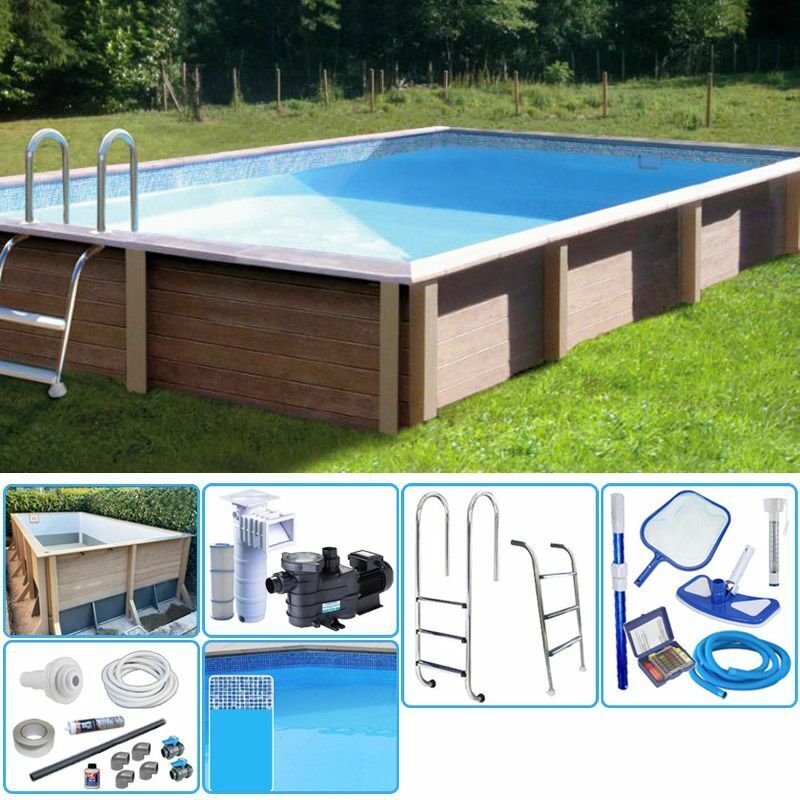 NATURALIS Kit Piscina Cemento Effetto Legno Naturalis Rettangolare 6,09 X 3,24 X NATURALIS Kit Piscina Cemento Effetto Legno Naturalis Rettangolare 6,09 X 3,24 X