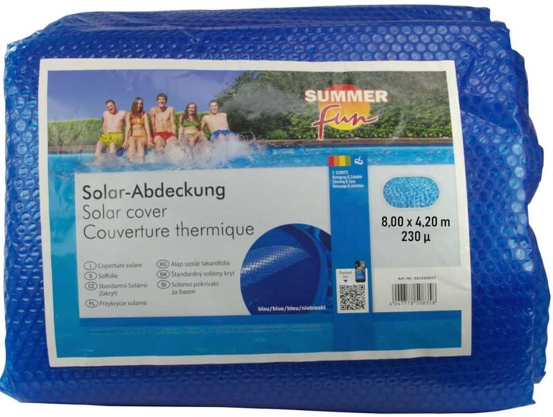SUMMER FUN Copertura Solare per Piscina Ovale 800x420 cm in PE Blu - Blu - Summer SUMMER FUN Copertura Solare per Piscina Ovale 800x420 cm in PE Blu - Blu - Summer