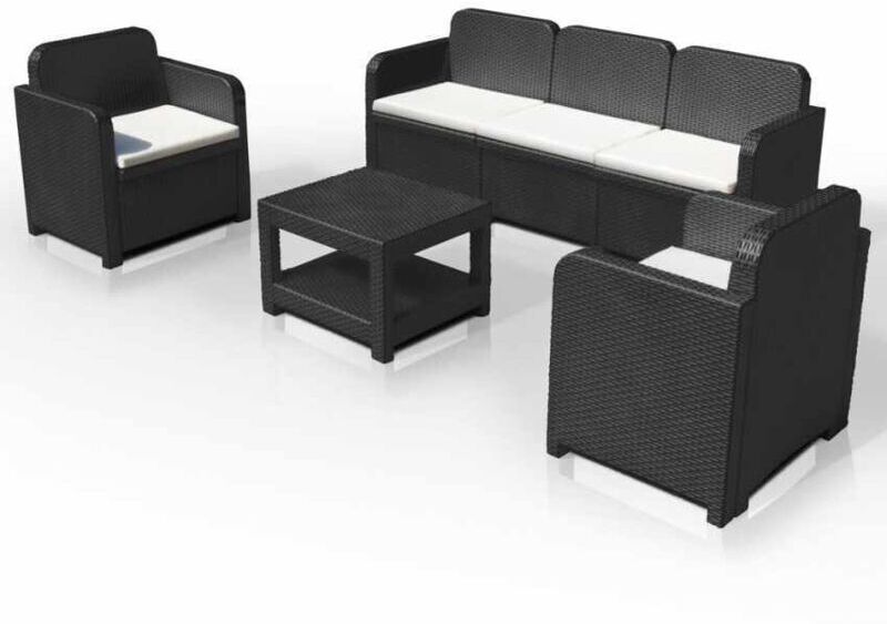 GRAND SOLEIL Salotto giardino Positano rattan divano tavolino poltrone 5 posti per GRAND SOLEIL Salotto giardino Positano rattan divano tavolino poltrone 5 posti per