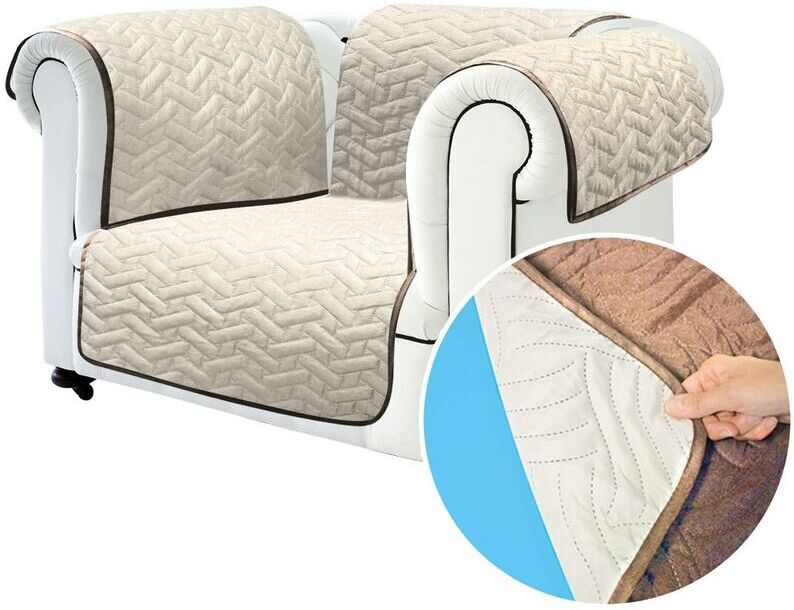 STARLYF Copridivano Trapuntato Universale 1 Posto Double Face Sofa Cover Beige STARLYF Copridivano Trapuntato Universale 1 Posto Double Face Sofa Cover Beige