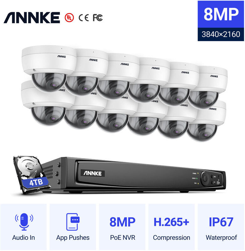ANNKE H800 16CH 8MP 4K Ultra HD PoE ONVIF NVR Sistema di telecamere di ANNKE H800 16CH 8MP 4K Ultra HD PoE ONVIF NVR Sistema di telecamere di