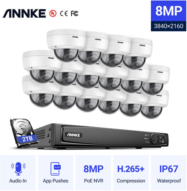 ANNKE H800 16CH 8MP 4K Ultra HD PoE ONVIF NVR Sistema di telecamere di