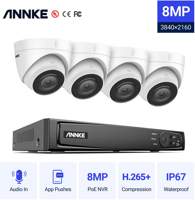 ANNKE Sistema di videosorveglianza di rete PoE 4K Ultra HD, NVR di