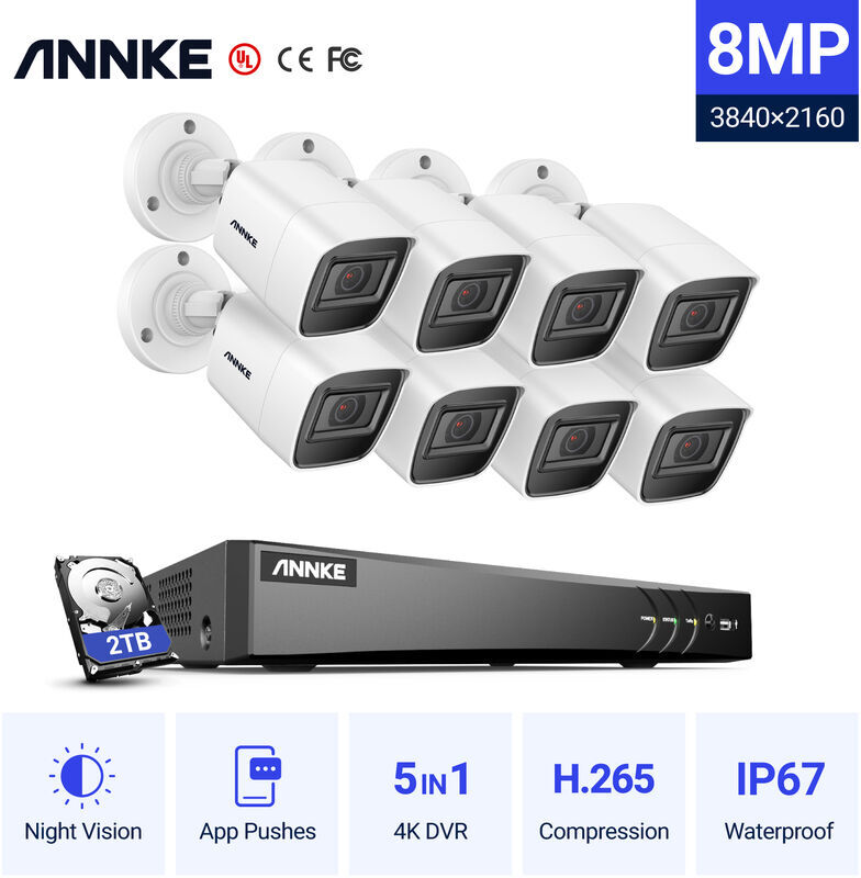 ANNKE Sistema di telecamere CCTV DVR Ultra HD 4K H.265 a 8 canali e ANNKE Sistema di telecamere CCTV DVR Ultra HD 4K H.265 a 8 canali e