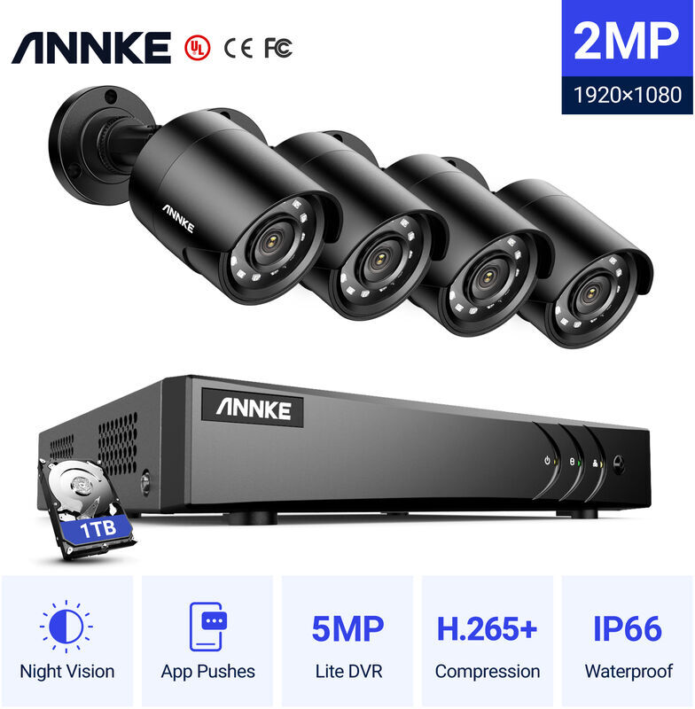 ANNKE Sistema di telecamere di sicurezza CCTV a 8 canali DVR 3MP 5-in-1 con ANNKE Sistema di telecamere di sicurezza CCTV a 8 canali DVR 3MP 5-in-1 con