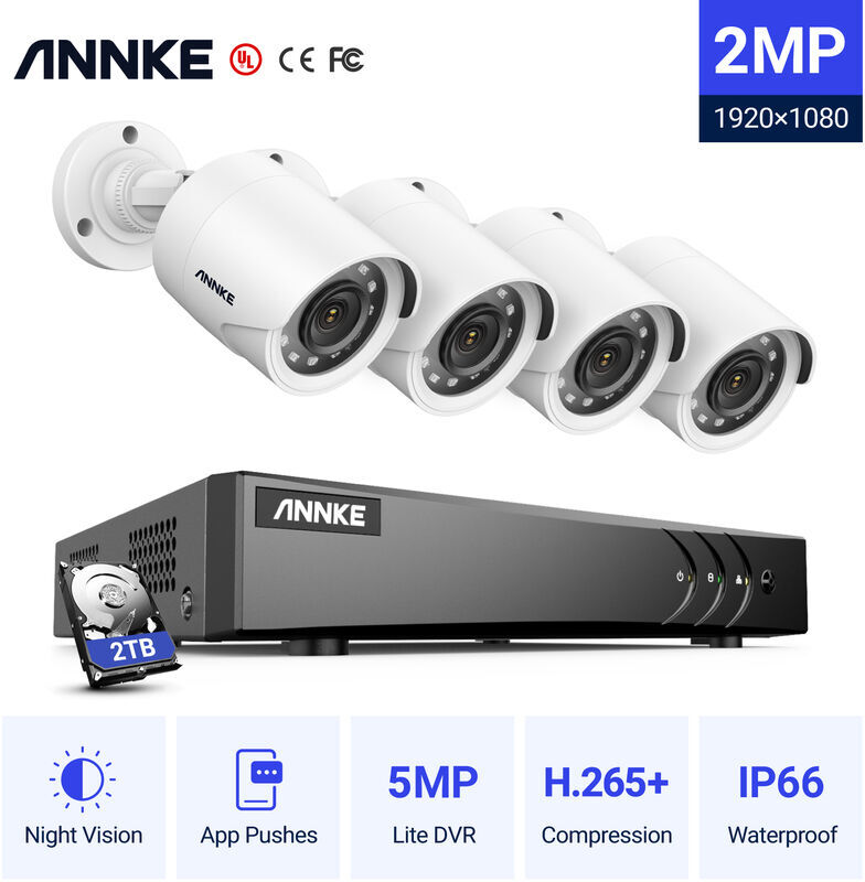 ANNKE Sistema di telecamere di sicurezza CCTV a 8 canali DVR 3MP 5-in-1 con ANNKE Sistema di telecamere di sicurezza CCTV a 8 canali DVR 3MP 5-in-1 con