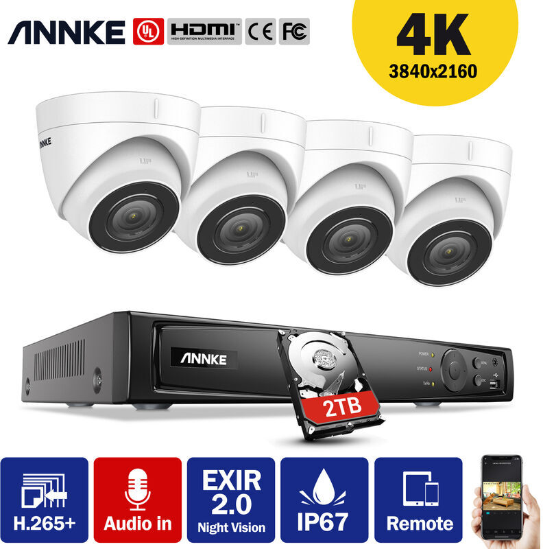 ANNKE Kit di videosorveglianza Sistema di videosorveglianza di rete PoE 4K ANNKE Kit di videosorveglianza Sistema di videosorveglianza di rete PoE 4K