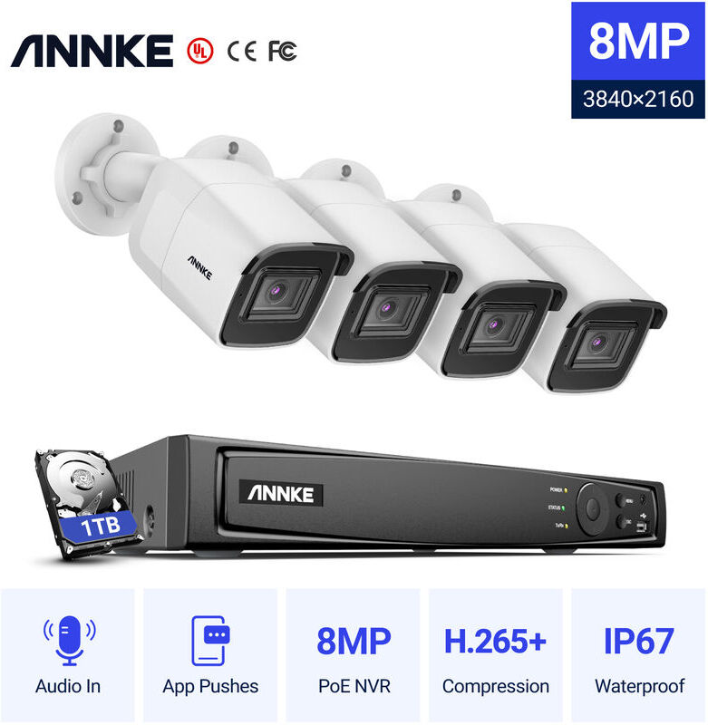 ANNKE Sistema di telecamere di sicurezza NVR 4K Ultra HD PoE, NVR di ANNKE Sistema di telecamere di sicurezza NVR 4K Ultra HD PoE, NVR di