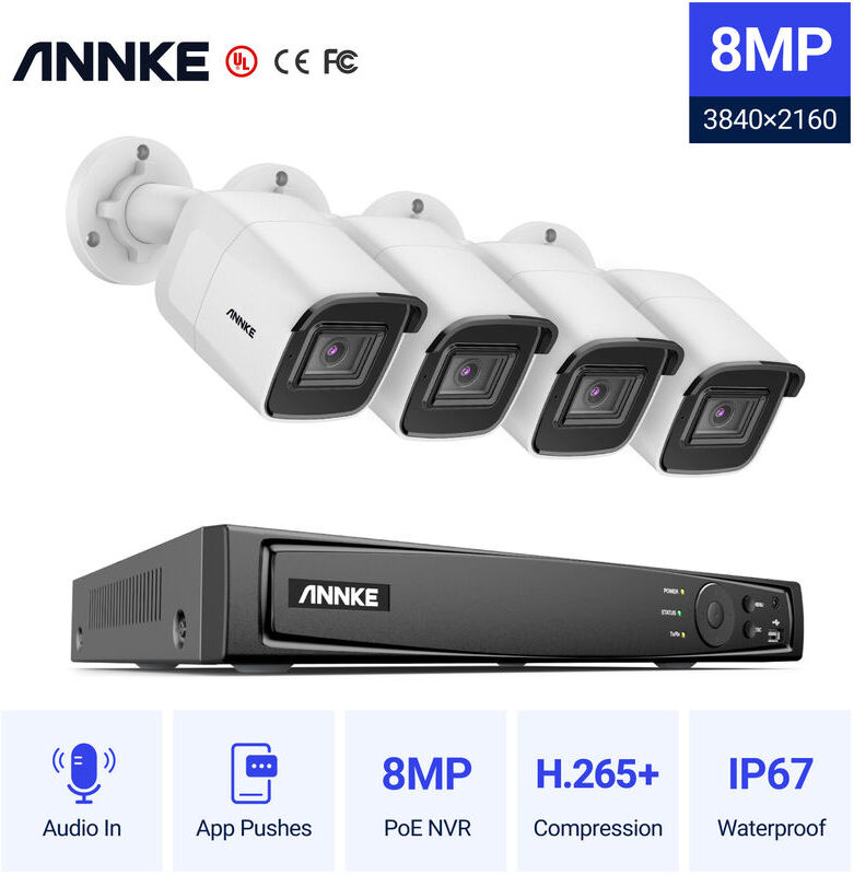 ANNKE Sistema di telecamere di sicurezza NVR 4K Ultra HD PoE, NVR di ANNKE Sistema di telecamere di sicurezza NVR 4K Ultra HD PoE, NVR di