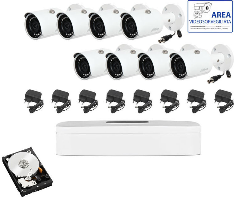 DAHUA Kit Dahua 8 Telecamere 4 Mpx P2P Cloud Dvr Ibrido Hd 1 Tb DAHUA Kit Dahua 8 Telecamere 4 Mpx P2P Cloud Dvr Ibrido Hd 1 Tb