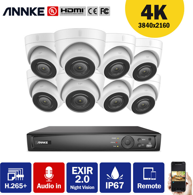 ANNKE Kit di videosorveglianza Sistema di videosorveglianza di rete PoE 4K ANNKE Kit di videosorveglianza Sistema di videosorveglianza di rete PoE 4K