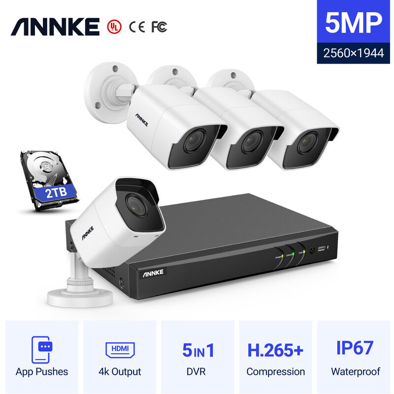 ANNKE Kit di videosorveglianza Sistema di telecamere CCTV 8 canali Ultra HD