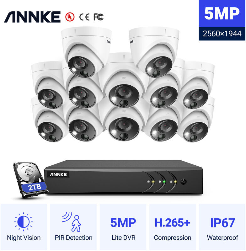 ANNKE Kit di videosorveglianza Sistema di telecamere di sicurezza cablato ANNKE Kit di videosorveglianza Sistema di telecamere di sicurezza cablato