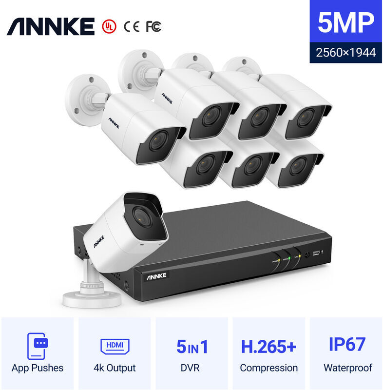 ANNKE Kit di videosorveglianza Sistema di telecamere CCTV 8 canali Ultra HD ANNKE Kit di videosorveglianza Sistema di telecamere CCTV 8 canali Ultra HD