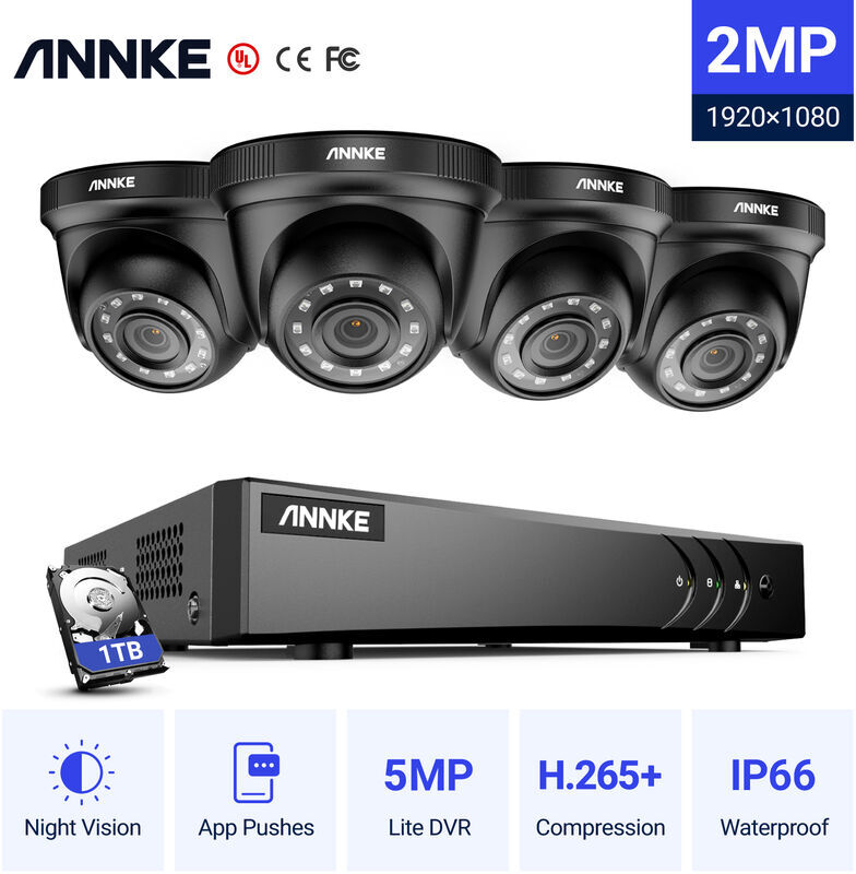 ANNKE Kit di videosorveglianza Sistema di telecamere di sicurezza CCTV a 8