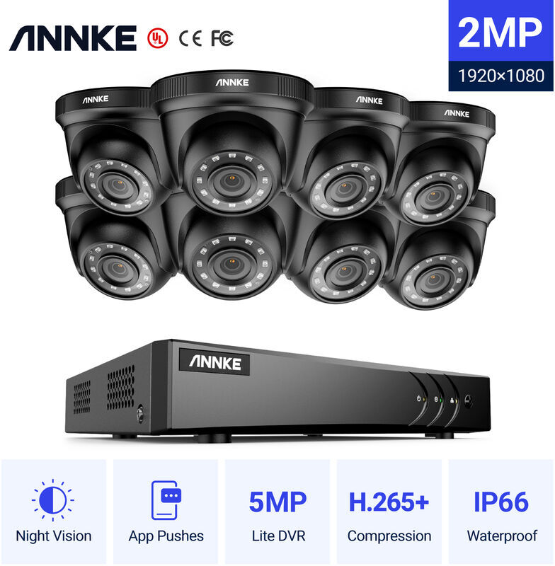 ANNKE Kit di videosorveglianza Sistema di telecamere di sicurezza CCTV a 8 ANNKE Kit di videosorveglianza Sistema di telecamere di sicurezza CCTV a 8