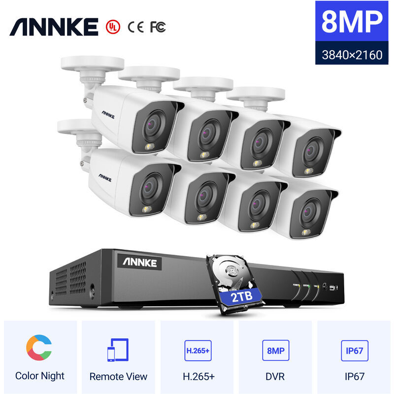 ANNKE Kit di videosorveglianza Sistema di telecamere di sicurezza DVR 4K