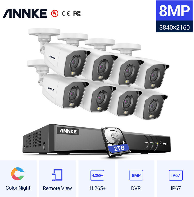 ANNKE Kit di videosorveglianza Sistema di telecamere di sicurezza DVR 4K ANNKE Kit di videosorveglianza Sistema di telecamere di sicurezza DVR 4K