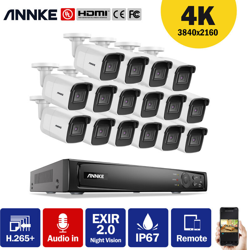 ANNKE Kit di videosorveglianza ANNKE Sistema di telecamere di sicurezza NVR ANNKE Kit di videosorveglianza ANNKE Sistema di telecamere di sicurezza NVR