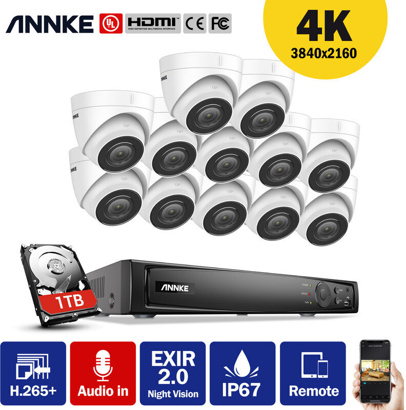 ANNKE Kit di videosorveglianza Sistema di videosorveglianza di rete PoE 4K ANNKE Kit di videosorveglianza Sistema di videosorveglianza di rete PoE 4K