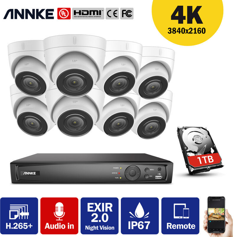 ANNKE Kit di videosorveglianza Sistema di videosorveglianza di rete PoE 4K ANNKE Kit di videosorveglianza Sistema di videosorveglianza di rete PoE 4K