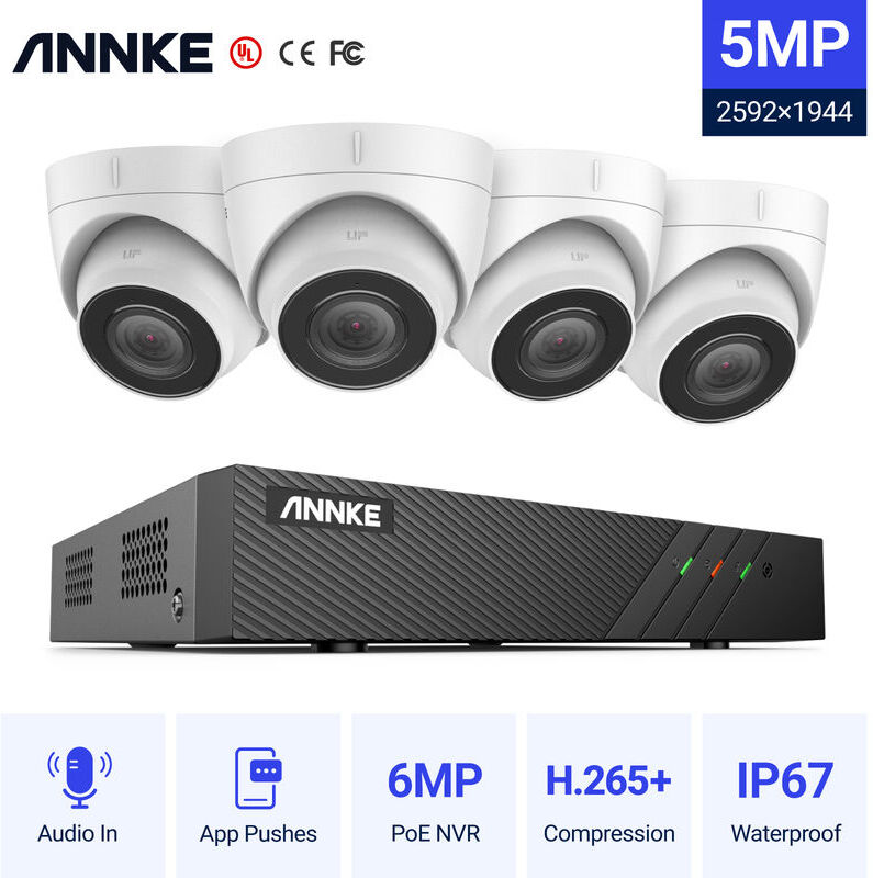 ANNKE Kit di videosorveglianza Sistema di videosorveglianza di rete PoE Super ANNKE Kit di videosorveglianza Sistema di videosorveglianza di rete PoE Super