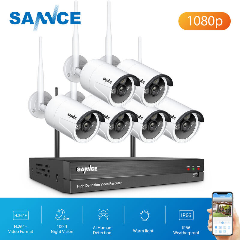 SANNCE Kit di videosorveglianza SANNCE Sistema di telecamere di sicurezza IP