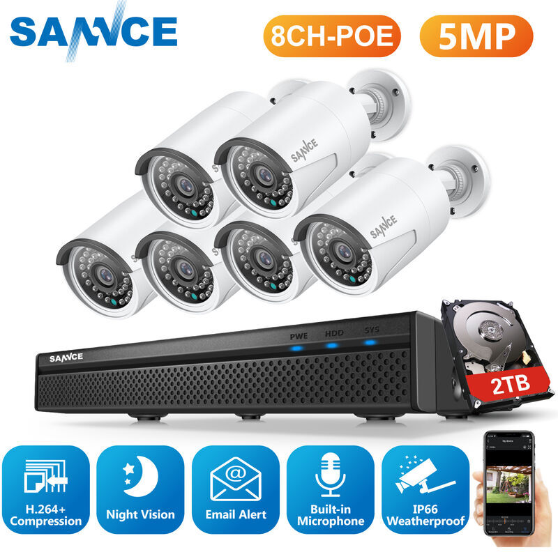 SANNCE Kit di videosorveglianza SANNCE Sistema di videosorveglianza di rete SANNCE Kit di videosorveglianza SANNCE Sistema di videosorveglianza di rete