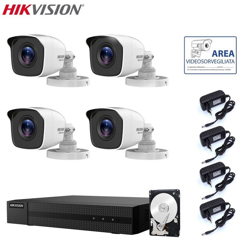 HIKVISION Kit Telecamere Videosorveglianza Hikvision Dvr 8 Canali 2 Mpx 2Tb Hdd