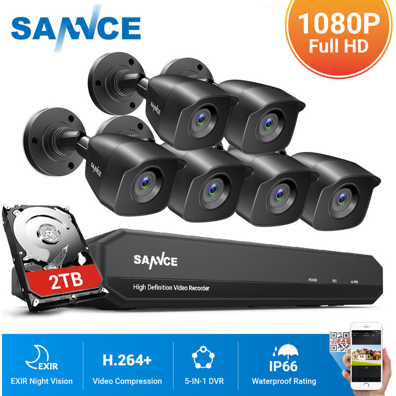 SANNCE Registratore DVR CCTV 5-in-1 con sistema di telecamere di