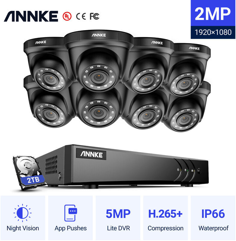 ANNKE Kit di videosorveglianza Sistema di telecamere di sicurezza CCTV a 8 ANNKE Kit di videosorveglianza Sistema di telecamere di sicurezza CCTV a 8