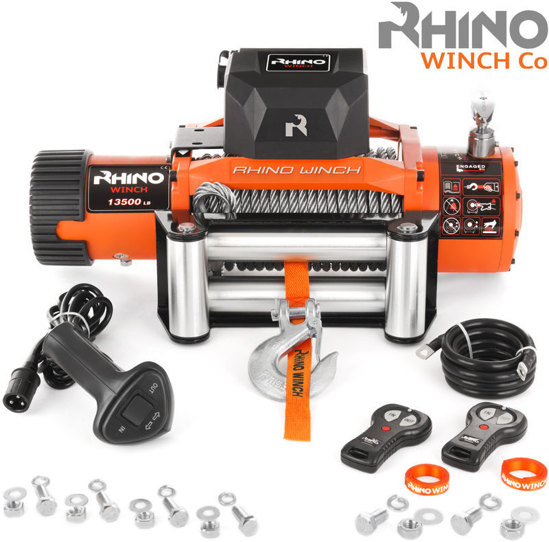 Rhino Winch Rhino - Verricello Elettrico 13500 lb / 6125 Kg con Telecomando 12V Rhino Winch Rhino - Verricello Elettrico 13500 lb / 6125 Kg con Telecomando 12V