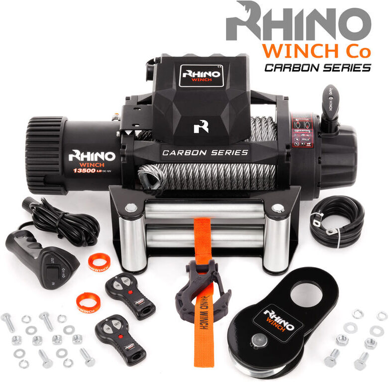 Rhino Winch Rhino - Verricello Elettrico 13500 lb / 6125 Kg Carbon Series con Rhino Winch Rhino - Verricello Elettrico 13500 lb / 6125 Kg Carbon Series con