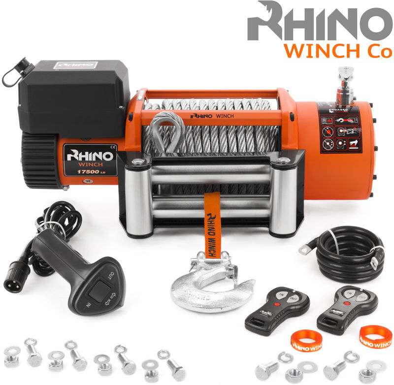 Rhino Winch Rhino - Verricello Elettrico 17500 lb / 7940 Kg con Telecomando 24v Rhino Winch Rhino - Verricello Elettrico 17500 lb / 7940 Kg con Telecomando 24v