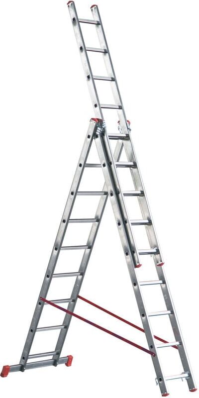 MARCHETTI Scala TELESCOPICA a sfilo alluminio 3 elementi 12 gradini piolo 28 mm MARCHETTI Scala TELESCOPICA a sfilo alluminio 3 elementi 12 gradini piolo 28 mm