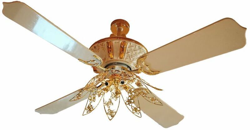 RAZZETTI Ventilatore con lampadario placcato oro cm RAZZETTI Ventilatore con lampadario placcato oro cm