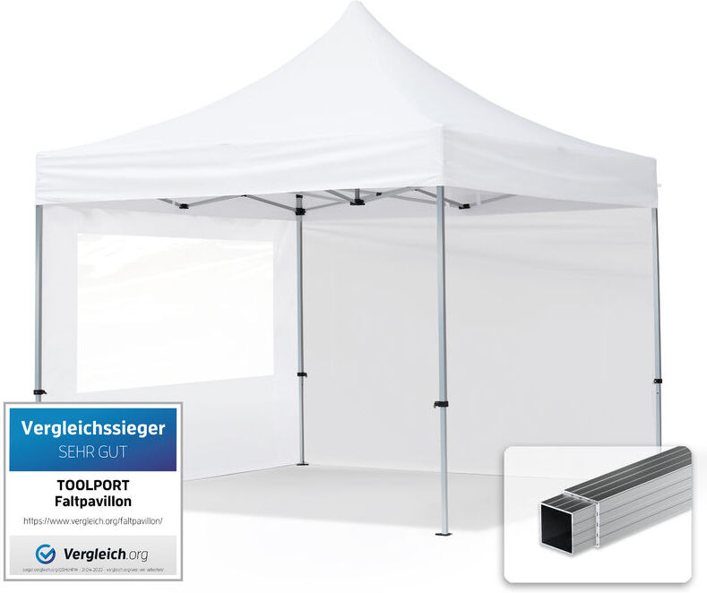 TENDAPRO.IT Gazebo Pieghevole Giardino 3x3m - 2 laterali Alluminio Telo PES300 100% TENDAPRO.IT Gazebo Pieghevole Giardino 3x3m - 2 laterali Alluminio Telo PES300 100%