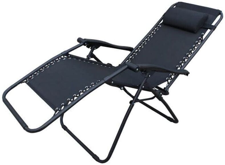 MILANI HOME Set Di 2 Sdraio Da Giardino Gravità Zero Pieghevoli Con Struttura Nera MILANI HOME Set Di 2 Sdraio Da Giardino Gravità Zero Pieghevoli Con Struttura Nera