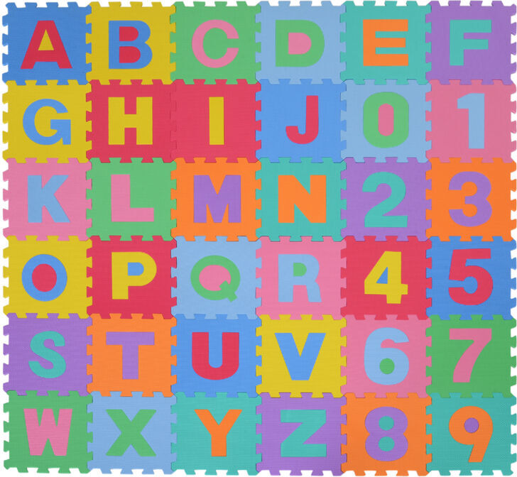 HOMCOM Tappeto Puzzle Gioco Bambini 36 Pezzi - 26 Lettere dell'Alfabeto e HOMCOM Tappeto Puzzle Gioco Bambini 36 Pezzi - 26 Lettere dell'Alfabeto e