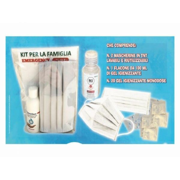marca Kit Famiglia Emergency (2 Mascherine Tnt + 1 Gel Igienizzante 100 Ml. + 20 Ge...