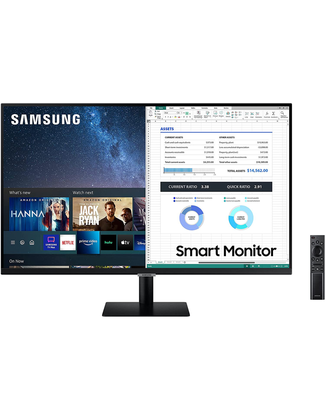 Samsung Monitor Smart 27" Samsung LS27AM502NRX LED VA Full HD Multimediale Speaker HDMI Telecomando (Netflix Prime Video)