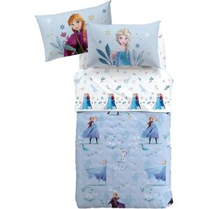 Cartoons Copriletto Primaverile Piazza e Mezza Frozen Elsa&Anna   in Cotone Caleffi