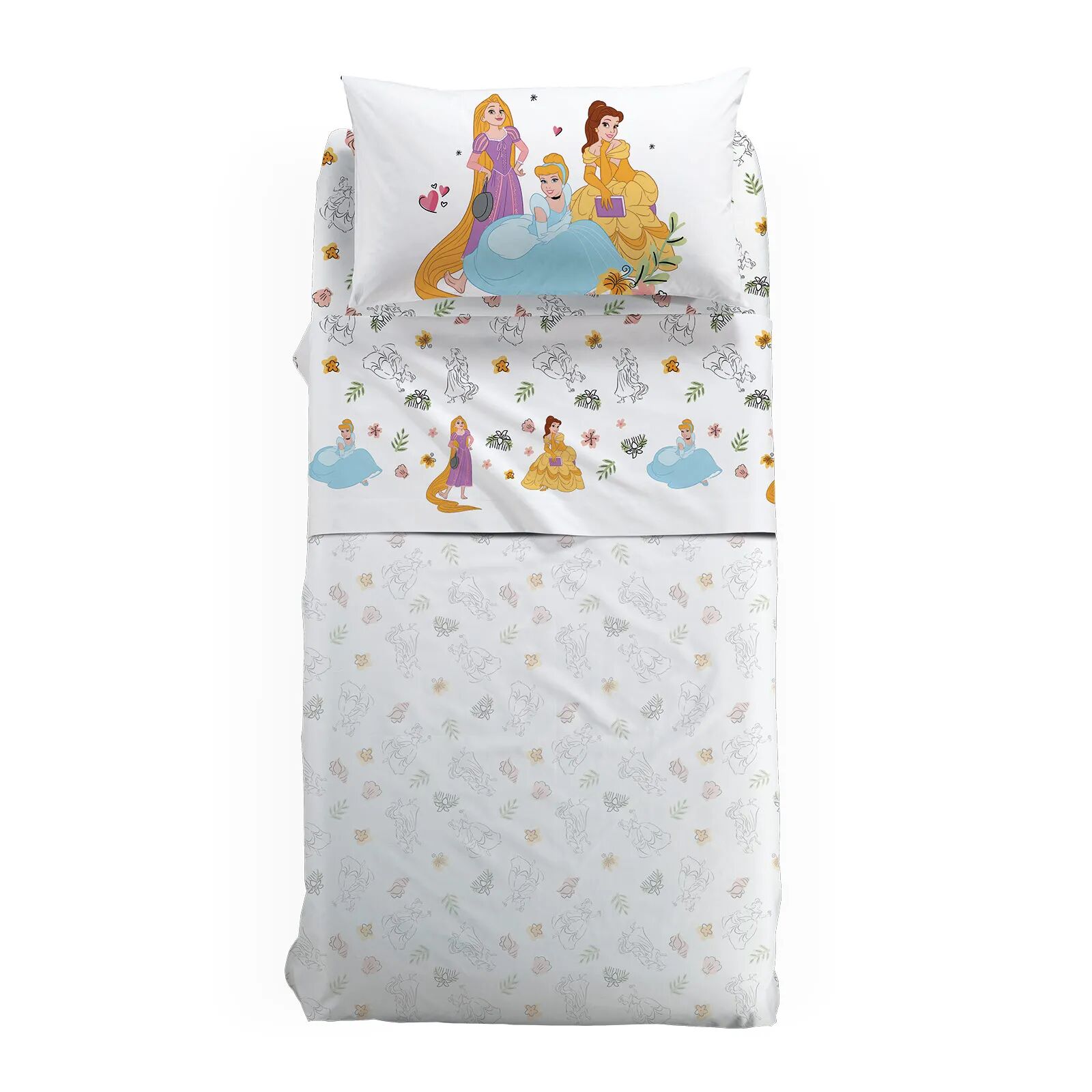 Cartoons Lenzuola Princess Singolo   in Cotone Caleffi