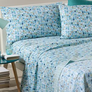 Completo Lenzuola in Cotone Orleans Piazza e Mezza Caleffi Geometrico Anice Caleffi Completo Lenzuola in Cotone Orleans Piazza e Mezza Caleffi Geometrico Anice Caleffi